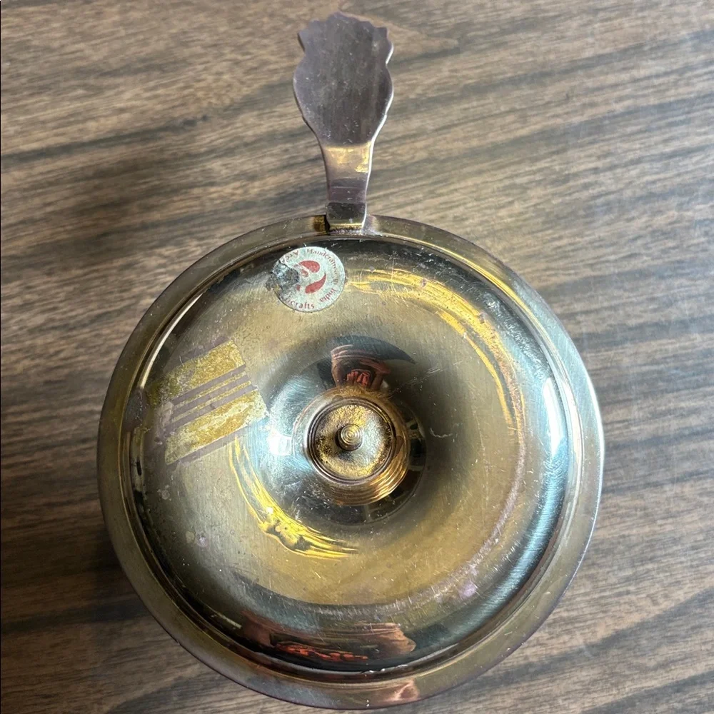 Brass Chamberstick VINTAGE Candle Holder Pineapple Handle